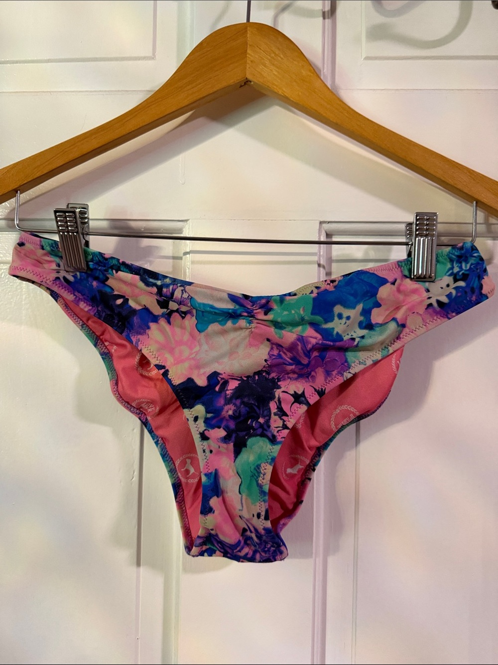 Victoria's Secret Pink & Blue Floral Bikini Bottoms